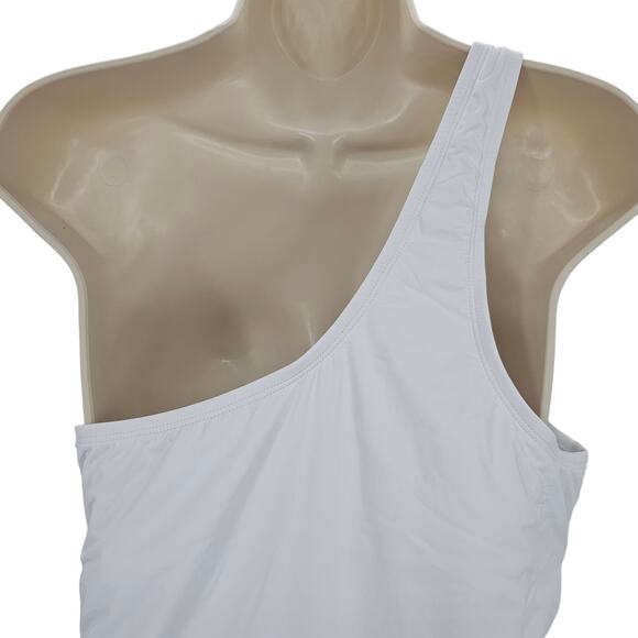 Andie Swim Womans size XXL Nantucket One Piece Swimsuit White One Shoulder NEW - Picture 4 of 8